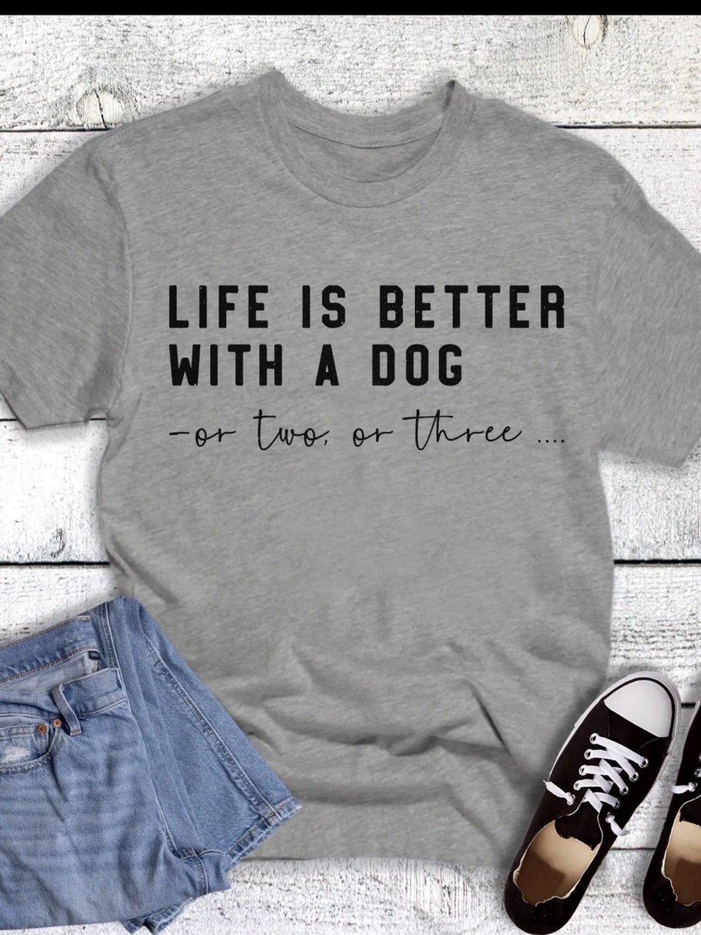 NWT Bella Canvas Gray 'Life Is Better With a Dog' Tee